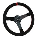 Luisi Mirage Corsa Sportlenkrad Wildleder schwarz / rot geschüsselt & TÜV Prüfbericht